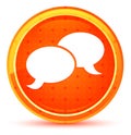 Chat icon natural orange round button Royalty Free Stock Photo