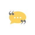 Chat icon with quote. Voice speech bubble icon Messages icon Communicate symbol. Dialogue of people Vector illustration Royalty Free Stock Photo