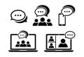 Chat icon set in flat style Online message symbols Royalty Free Stock Photo