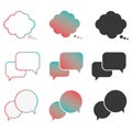 .chat icon set in purple. Vector illustration Royalty Free Stock Photo