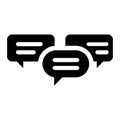 Chat glyph icon speech bubble glyph icon comment glyph icon vector