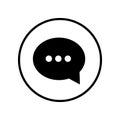 Chat icon. Speech bubble symbol. Messaging conversation graphic. Vector communication.