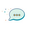 Chat Icon in trendy style - thin line flat design. Speech bubble symbol for your web site design, logo, app, UI. Vector illustrati Royalty Free Stock Photo