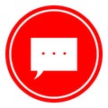 Chat icon vector illustration dialog text on red background Royalty Free Stock Photo
