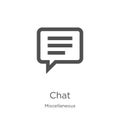 chat icon vector from miscellaneous collection. Thin line chat outline icon vector illustration. Outline, thin line chat icon for Royalty Free Stock Photo