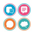 Chat icons. Comic speech bubble signs. Think. Royalty Free Stock Photo