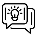 Chat idea icon, outline style