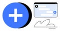 Chat Interface with Add Button and Minimalist Cloud Shape for Communication and Collaboration Royalty Free Stock Photo