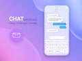 Chat Interface Application with Dialogue window. Clean Mobile UI Design Concept. Sms Messenger. Flat Web Icons. EPS 10 Royalty Free Stock Photo