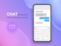 Chat Interface Application with Dialogue window. Clean Mobile UI Design Concept. Sms Messenger. Flat Web Icons. EPS 10 Royalty Free Stock Photo