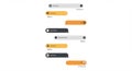 Chat interface design featuring multiple speech bubbles in gray, orange, and black Royalty Free Stock Photo