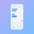 Chat interface. Sms messages. Speech bubbles. Short message service bubbles. Flat interface Vector illustration.