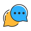 Chat line icon. Bubble speach symbol. Vector illustration Royalty Free Stock Photo