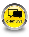 Chat live glossy yellow round button