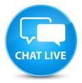 Chat live elegant cyan blue round button