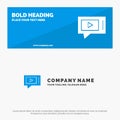 Chat, Live, Video, Service SOlid Icon Website Banner and Business Logo Template