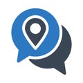 Chat location vector glyph color icon
