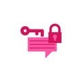 Chat, lock color icon. Element of color chat icon. Premium quality graphic design icon. Signs and symbols collection icon for