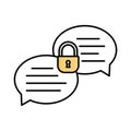 Chat lock Fill color vector icon which can easily modify or edit