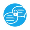 Chat lock Glyph Background vector icon which can easily modify or edit