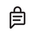 Chat lock icon vector. Whatsapp message encryption
