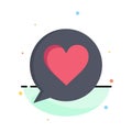 Chat, Love, Heart Abstract Flat Color Icon Template Royalty Free Stock Photo