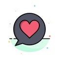Chat, Love, Heart Abstract Flat Color Icon Template Royalty Free Stock Photo