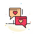 Chat, Love, Heart, Wedding Abstract Flat Color Icon Template Royalty Free Stock Photo