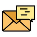 Chat mail icon vector flat