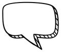 Chat message doodle. Blank comic cloud template