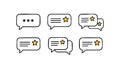 Chat message icons with star ratings for feedback and communication design elements vector illustration Royalty Free Stock Photo