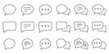 Chat Message Line Icon Set. Speech Bubble, Dialogue, Conversation Outline Icon. Communication, Discussion and Text Box