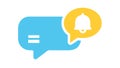 Chat Message with Notification Bell Icon Vector, vector design Generative AI Royalty Free Stock Photo