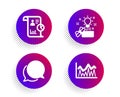 Chat message, Report and Creative idea icons set. Investment sign. Speech bubble, Work statistics, Present box. Vector