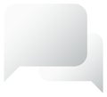 Chat message symbol. White smooth shadow shape