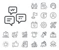 Chat Messages line icon. Conversation or SMS. Salaryman, gender equality and alert bell. Vector