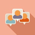 Chat messaging group icon flat vector. Social online