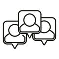 Chat messaging group icon outline vector. Social online