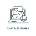 Chat messenger line icon, vector. Chat messenger outline sign, concept symbol, flat illustration Royalty Free Stock Photo