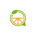 Chat with Modern fresh orange logo vector illustration, Fresh Orange Slice Logo Design Template Royalty Free Stock Photo