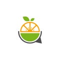 Chat with Modern fresh orange logo vector illustration, Fresh Orange Slice Logo Design Template Royalty Free Stock Photo
