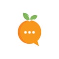 Chat with Modern fresh orange logo vector illustration.