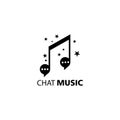 Chat music logo illustration note vector design