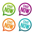 Chat now round buttons on white background. Royalty Free Stock Photo