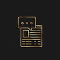 Chat, online gold icon. Vector illustration of golden icon