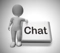 Chat online icon for discussion on the web - 3d illustration Royalty Free Stock Photo