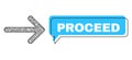 Shifted Proceed Conversation Bubble and Net Mesh Arrow Right Icon