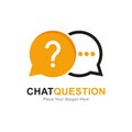 Chat question logo vector icon