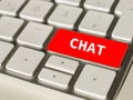Chat on Red button of a keyboard Royalty Free Stock Photo