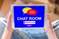 Chat room concept on a tablet